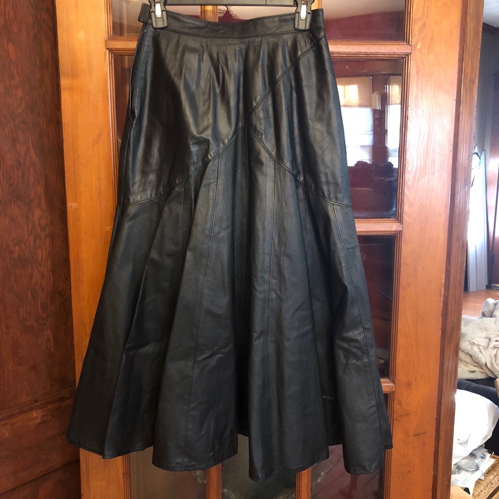 Vintage Leather Maxi Skirt